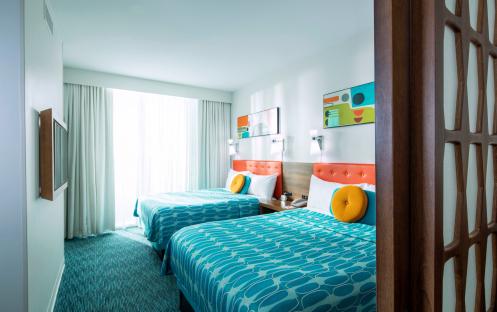 Universal’s Cabana Bay Beach Resort -Family Suite Interior Entry Pool View